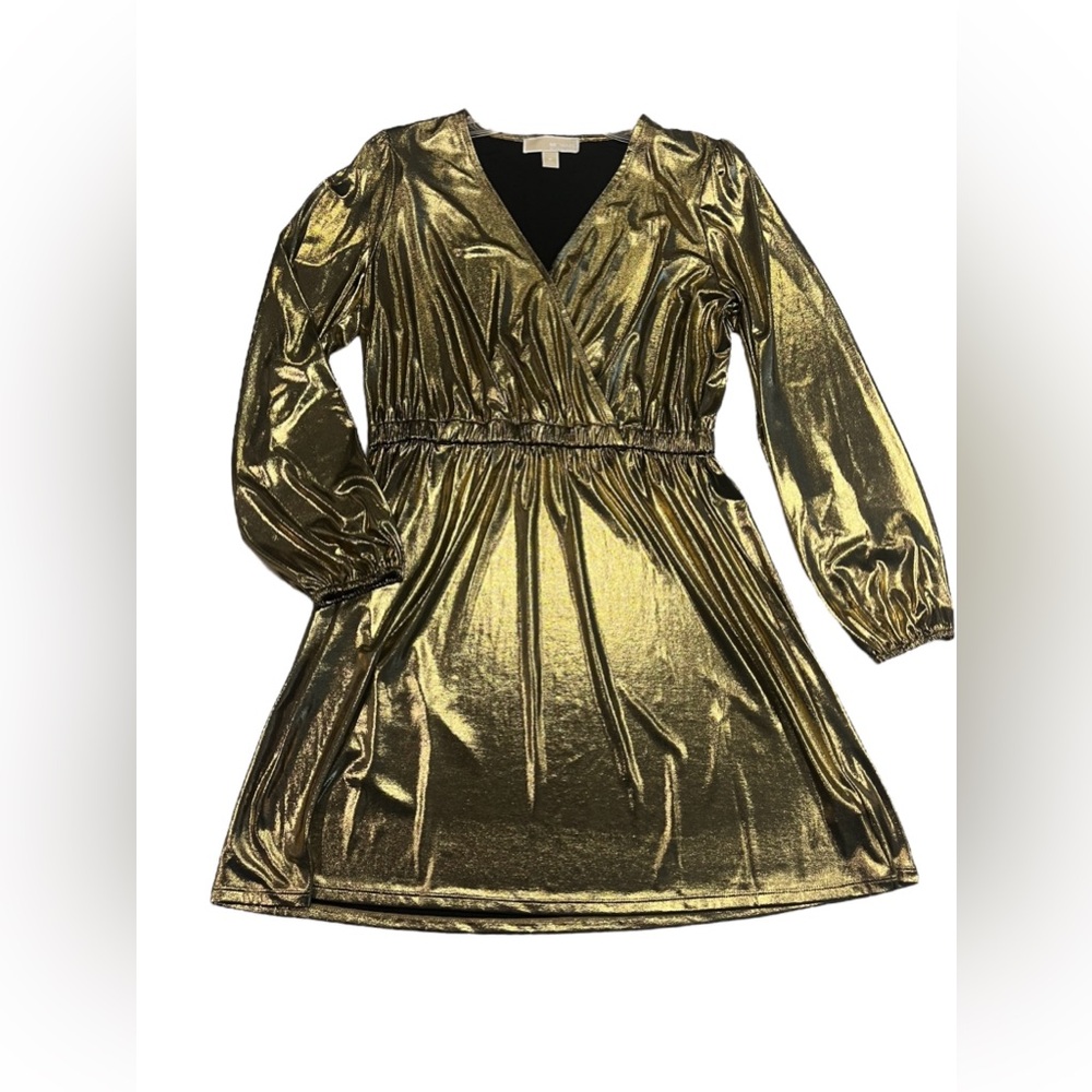 EUC Michael Michael Kors Gold Metallic Dress Size M